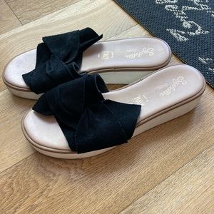 Seychelles sandals platform summer slides suede bk